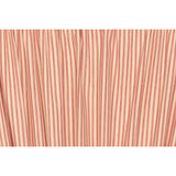 Farmstead Red and Tan Ticking Stripe Swag Curtains