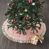 Farmstead Red and Tan Ticking Stripe Tree Skirt - Lange General Store