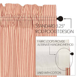 Farmstead Red and Tan Ticking Stripe Valance