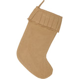 Festive Natural Burlap Ruffled Stocking-Lange General Store