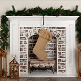 Festive Natural Burlap Ruffled Stocking-Lange General Store