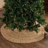 Festive Natural Burlap Ruffled Tree Skirt-Lange General Store