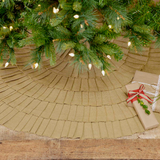 Festive Natural Burlap Ruffled Tree Skirt-Lange General Store