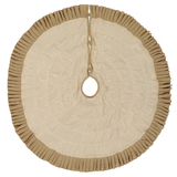 Festive Natural Burlap Ruffled Tree Skirt-Lange General Store