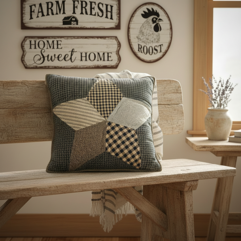 Five Point Star Pillow-Lange General Store