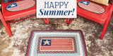 Flag Braided Rectangle Rug-Lange General Store