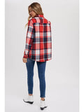 Flannel Plaid Shacket - Red-Lange General Store