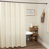 Flax and Lace Shower Curtain-Lange General Store