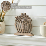 Floral Crown Carved Wooden Pumpkin-Lange General Store