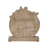 Floral Crown Carved Wooden Pumpkin-Lange General Store