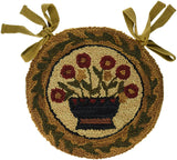 Flower Basket Hooked Chair Pad-Lange General Store