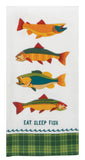 Forest Friends Eat Sleep Fish Terry Towel-Lange General Store