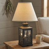 Forest Tops lantern lamp with 14-inch Classic Wheat shade