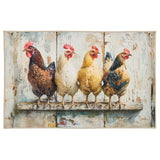 Four Chickens In A Row Rug-Lange General Store