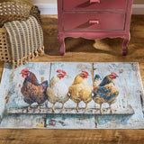 Four Chickens In A Row Rug-Lange General Store