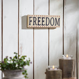 Freedom w/Red Stars on Creme Block Sign-Lange General Store