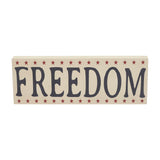 Freedom w/Red Stars on Creme Block Sign-Lange General Store