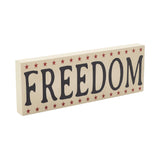 Freedom w/Red Stars on Creme Block Sign-Lange General Store