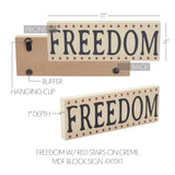 Freedom w/Red Stars on Creme Block Sign-Lange General Store