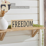 Freedom w/Red Stars on Creme Block Sign-Lange General Store