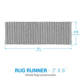 French Blue Chindi Rag Rug - 24x72 Runner-Lange General Store