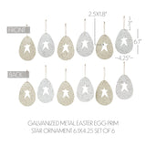 Galvanized Metal Easter Egg Prim Star Ornament Set-Lange General Store