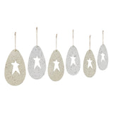 Galvanized Metal Easter Egg Prim Star Ornament Set-Lange General Store