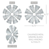 Galvanized Metal Windmill Blades Wall Hanging-Lange General Store