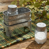 Galvanized Tub Salt & Pepper Shakers-Lange General Store