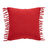 Galven Red and White Fringed Pillow 12x12-Lange General Store