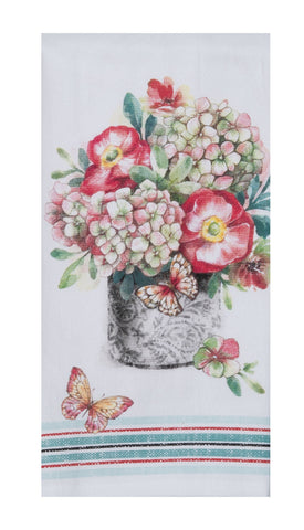 Garden Butterfly Floral Bouquet Terry Towel-Lange General Store