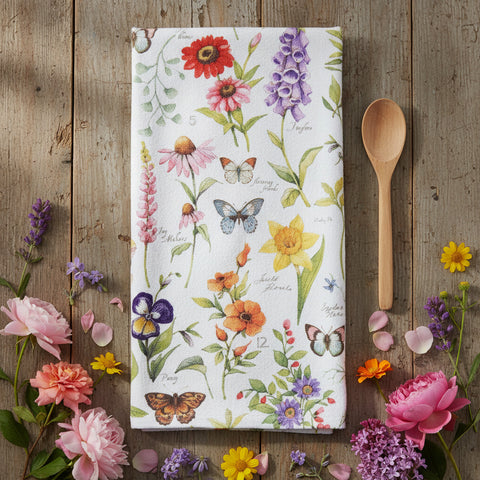 Garden Walk Floral Toss Terry Towel-Lange General Store