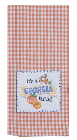Georgia Embroidered Applique Tea Towel-Lange General Store