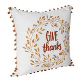 Give Thanks Wreath Pom Pom Pillow-Lange General Store