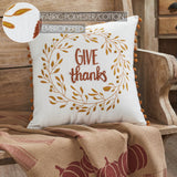 Give Thanks Wreath Pom Pom Pillow-Lange General Store