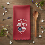 God Bless America Flag Heart Dishtowel-Lange General Store