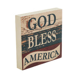 God Bless America White Blue Red Block Sign-Lange General Store