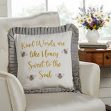 Embroidered Bee Honey Pillow-Lange General Store