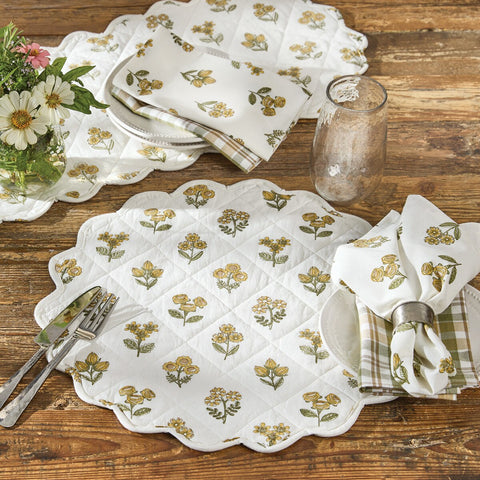 Golden Flowers Quilted Placemats-Lange General Store