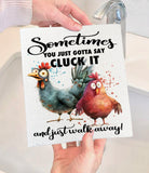 Gotta Cluck It and Walk Away Chickens Swedish Dish Cloth-Lange General Store