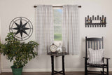 Annie Grey Buffalo Check Short Panel Curtains-Lange General Store