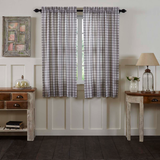 Annie Grey Buffalo Check Short Panel Curtains-Lange General Store