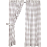 Annie Grey Buffalo Check Short Panel Curtains-Lange General Store