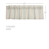 Grain Sack Aqua Valance