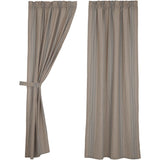 Grain Sack Blue Long Panel Curtains-Lange General Store