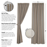 Grain Sack Blue Long Panel Curtains-Lange General Store