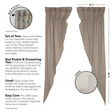 Grain Sack Blue Long Prairie Curtains-Lange General Store