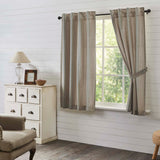 Grain Sack Blue Short Panel Curtains-Lange General Store