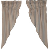 Grain Sack Blue Short Prairie Curtains-Lange General Store