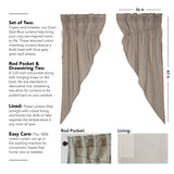 Grain Sack Blue Short Prairie Curtains-Lange General Store